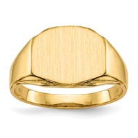 14K Yellow Gold 11.5x8.5mm Hexagon Open Back Signet Ring view 1