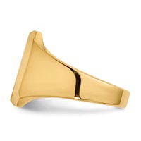 14K Yellow Gold 12.5x 15.0mm Octagon Closed Back Mens Signet Ring view 3