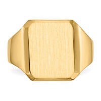 14K Yellow Gold 12.5x 15.0mm Octagon Closed Back Mens Signet Ring view 4