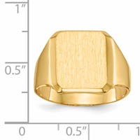 14K Yellow Gold 12.5x 15.0mm Octagon Closed Back Mens Signet Ring view 5