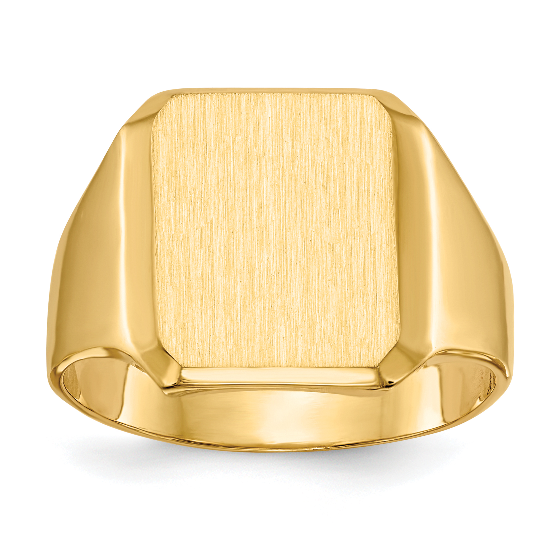 10ky 15.0x12.5mm Closed Back Men's Signet Ring (10RS353)