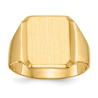 14K Yellow Gold 12.5x 15.0mm Octagon Closed Back Mens Signet Ring view 1