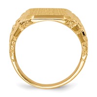 14K Yellow Gold 13.0 X 14.0mm Octagon Open Back Mens Nugget Signet Ring view 2