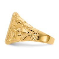 14K Yellow Gold 13.0 X 14.0mm Octagon Open Back Mens Nugget Signet Ring view 3