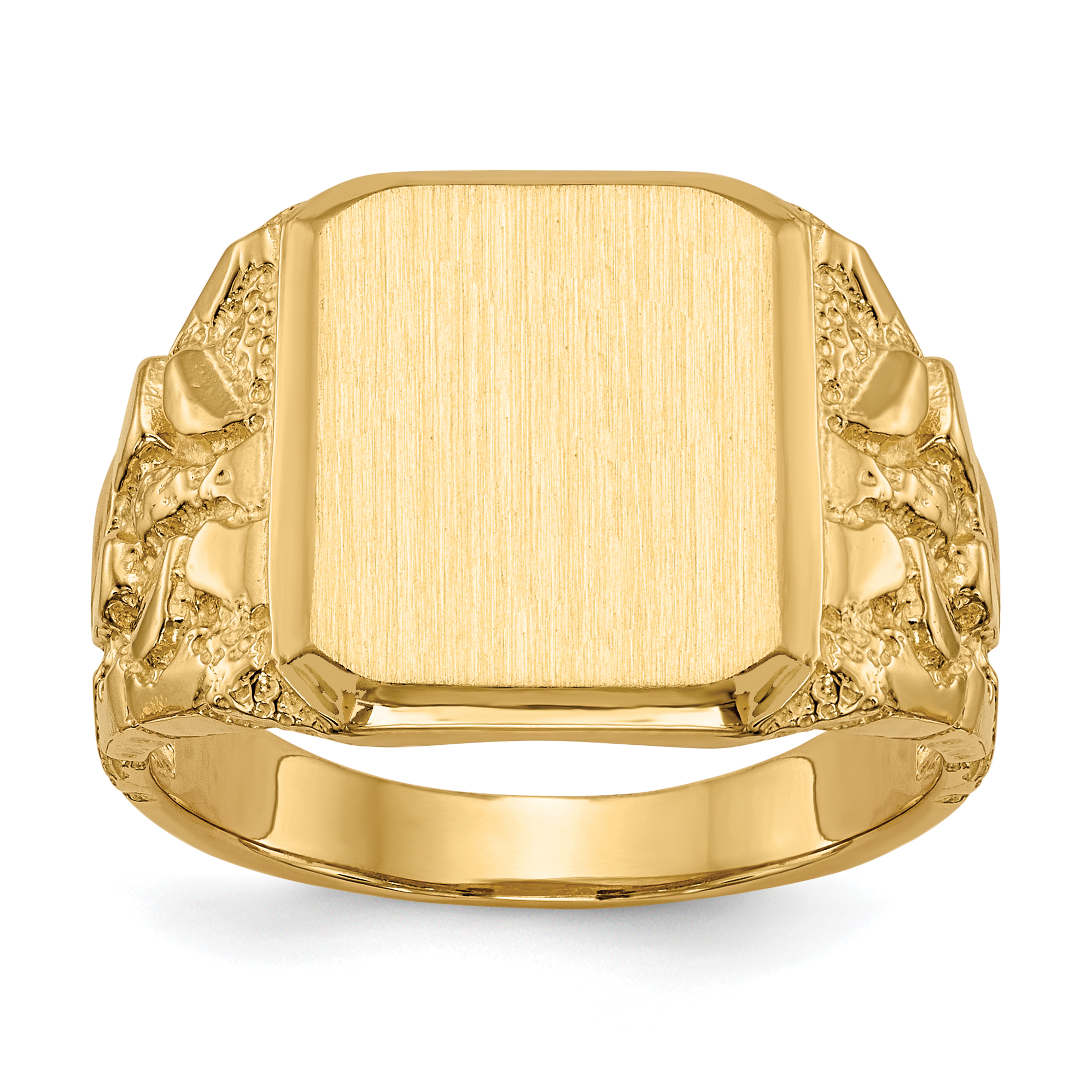 14k 13.0 x 14.0mm Open Back Mens Signet Ring (RS354)