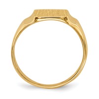 14K Yellow Gold 7.5x 9mmRectangular Closed Back Signet Ring view 2