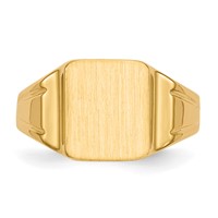 14K Yellow Gold 7.5x 9mmRectangular Closed Back Signet Ring view 4