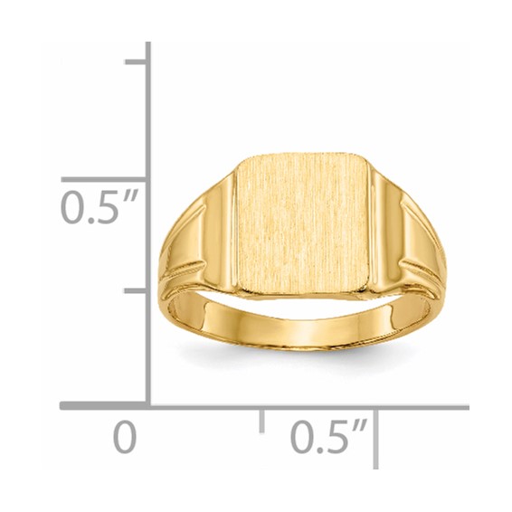 14k 7.5x9mmRectangular Closed Back Signet Ring