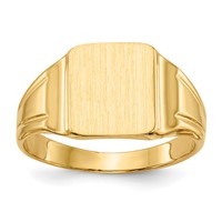 14K Yellow Gold 7.5x 9mmRectangular Closed Back Signet Ring view 1