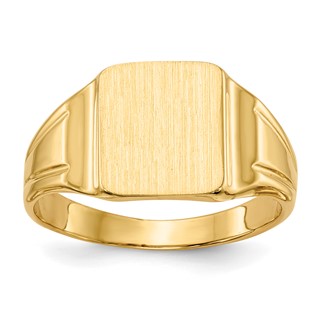 14k 7.5x9mmRectangular Closed Back Signet Ring