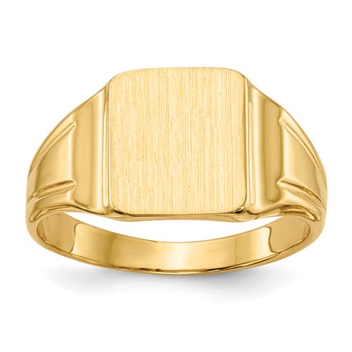 14K Yellow Gold 7.5x 9mmRectangular Closed Back Signet Ring