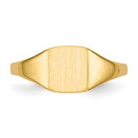 14K Yellow Gold 6.5x 7.0mm Square Closed Back Signet Ring view 4
