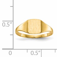 14K Yellow Gold 6.5x 7.0mm Square Closed Back Signet Ring view 5