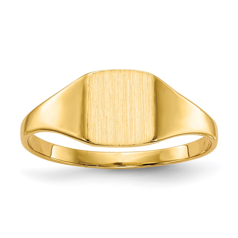 14k 6.5×7.0mm Closed Back Signet Ring