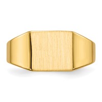 14K Yellow Gold 8.5x 7.0mm Rectangle Closed Back Signet Ring view 4