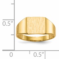 14K Yellow Gold 8.5x 7.0mm Rectangle Closed Back Signet Ring view 5