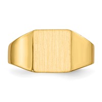 14K Yellow Gold 8.5x 9.0mm Square Closed Back Signet Ring view 4