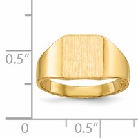 14K Yellow Gold 8.5x 9.0mm Square Closed Back Signet Ring view 5