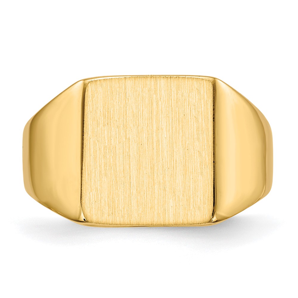14k 11.0x11.5mm Closed Back Signet Ring (RS358A)