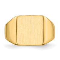 14K 11.0x11.5mm Square Closed Back Signet Ring view 4
