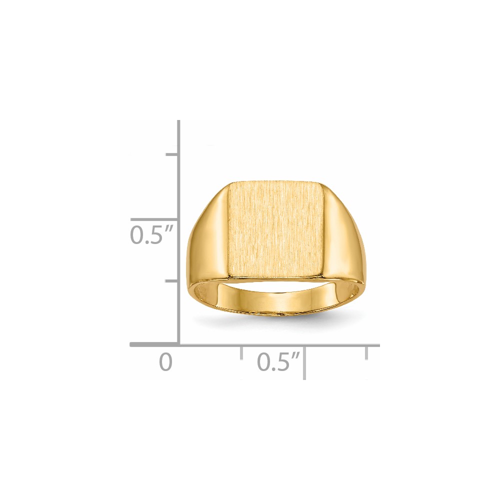 14k 11.0x11.5mm Closed Back Signet Ring (RS358A)