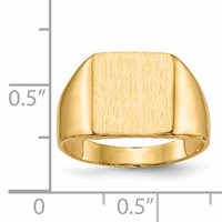 14K 11.0x11.5mm Square Closed Back Signet Ring view 5
