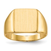 14K 11.0x11.5mm Square Closed Back Signet Ring view 1