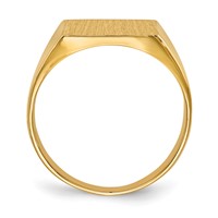 14K 12.0x13.0mm Square Closed Back Mens Signet Ring view 2
