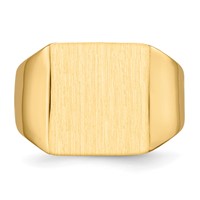 14K 12.0x13.0mm Square Closed Back Mens Signet Ring view 4