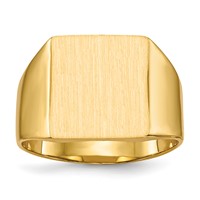 14K 12.0x13.0mm Square Closed Back Mens Signet Ring view 1