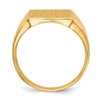 14K 13.5x15.0mm Rectangle Closed Back Mens Signet Ring view 2