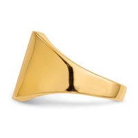 14K 13.5x15.0mm Rectangle Closed Back Mens Signet Ring view 3