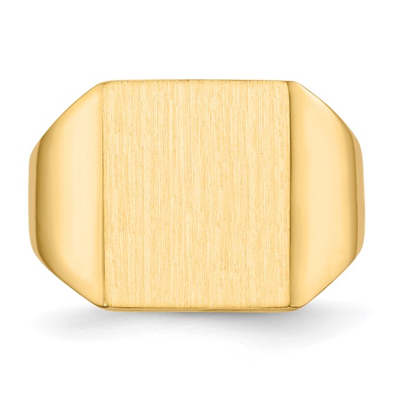 Gold Polished Squared Closed Back Signet Rings