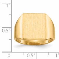 14K 13.5x15.0mm Rectangle Closed Back Mens Signet Ring view 5