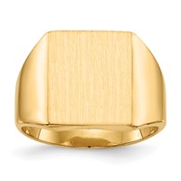 14K 13.5x15.0mm Rectangle Closed Back Mens Signet Ring view 1