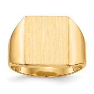 Gold Polished Squared Closed Back Signet Rings