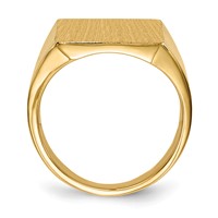 14K Yellow Gold 15.0x 17.0.0mm Rectangle Closed Back Mens Signet Ring view 2