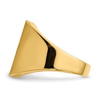 14K Yellow Gold 15.0x 17.0.0mm Rectangle Closed Back Mens Signet Ring view 3