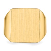 14K Yellow Gold 15.0x 17.0.0mm Rectangle Closed Back Mens Signet Ring view 4