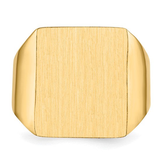 18ky 15.0x17.0.0mm Closed Back Mens Signet Ring