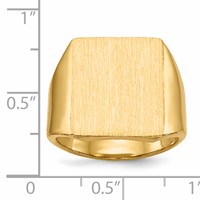 14K Yellow Gold 15.0x 17.0.0mm Rectangle Closed Back Mens Signet Ring view 5