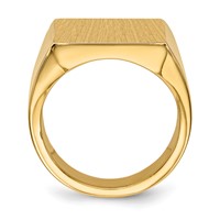 14K Yellow Gold 16.5x17.5mm Rectangle Closed Back Mens Signet Ring view 2