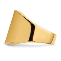 14K Yellow Gold 16.5x17.5mm Rectangle Closed Back Mens Signet Ring view 3