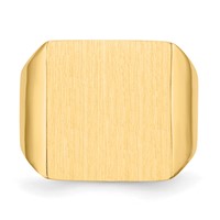 14K Yellow Gold 16.5x17.5mm Rectangle Closed Back Mens Signet Ring view 4