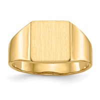 14K Yellow Gold 8.5x9.0mm Square Open Back Signet Ring view 1