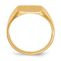 14K Yellow Gold 11.0x 11.5mm Square Open Back Signet Ring view 2
