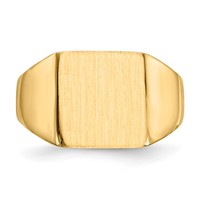 14K Yellow Gold 11.0x 11.5mm Square Open Back Signet Ring view 4