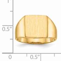 14K Yellow Gold 11.0x 11.5mm Square Open Back Signet Ring view 5