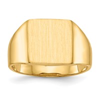 14K Yellow Gold 11.0x 11.5mm Square Open Back Signet Ring view 1