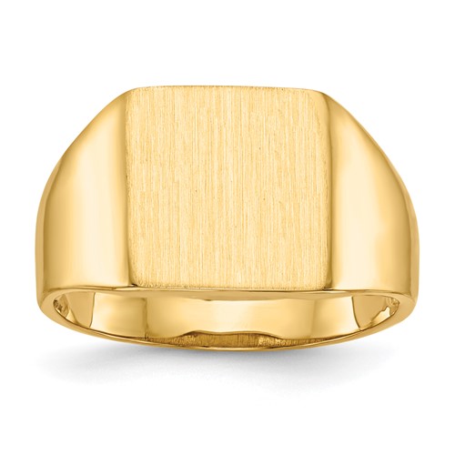 14K Yellow Gold 11.0x 11.5mm Square Open Back Signet Ring